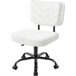 Yaheetech chaise de bureau moderne sans accoudoir en similicuir avec roulettes et assise rglable en ...