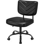 Yaheetech chaise de bureau moderne sans accoudoir en similicuir avec roulettes et assise rglable en ...