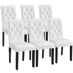 Lot de 6 chaises de salle à manger chaises de salon en similicuir pieds en bois massif de chêne blanc ... Lot de 6 chaises de salle à manger chaises de salon en similicuir pieds en bois massif de chêne blanc ...