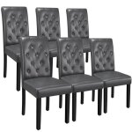 Lot de 6 chaises de salle à manger chaises de salon en similicuir pieds en bois massif de chêne gris ... Lot de 6 chaises de salle à manger chaises de salon en similicuir pieds en bois massif de chêne gris ...