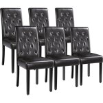 Lot de 6 chaises de salle  manger chaises de salon en similicuir pieds en bois massif de chne marron ...