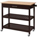 Yaheetech desserte sur roulettes meuble de cuisine 101 x 51 x 92 cm 2 roues avec frein 1 tiroir 2 tagres ...
