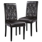 Lot de 2 chaises de salle à manger haut dossier assise rembourrées pieds en bois chêne 455 cm l × 605 ... Lot de 2 chaises de salle à manger haut dossier assise rembourrées pieds en bois chêne 455 cm l × 605 ...