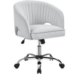 Chaise bureau velours - dossier capitonn� fauteuil arrondi � roulettes - hauteur r�glable pour chambre ...