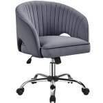 Yaheetech fauteuil de bureau en velours avec dossier capitonn� arrondi pivotant � roulettes assise r�glable ...