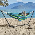 Yaheetech hamac double sur pied hamac avec support en m�tal r�glable en longueur sac de transport charge ...