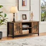 Yaheetech meuble tv support tv meuble de salon pour tlviseur jusqu 45 pouces avec tagre rglable ...