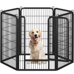 Parc pour chien - verrouille automatique - 6 panneaux cage enclos pour chien mtal yaheetech