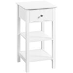 Yaheetech table de chevet blanc table de nuit en bois avec 1 tiroir et 2 Étagères bout de canapé 35 × ... Yaheetech table de chevet blanc table de nuit en bois avec 1 tiroir et 2 Étagères bout de canapé 35 × ...
