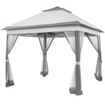 Yaheetech tonnelle de jardin avec toiles moustiquaires gazebo abri soleil tente autoportante de 3 � 3 ...