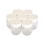 Pots yaourt verre x7 avec couvercles blancs et dateur manuel compatibles moulinex yogurta / yogurteo ...