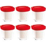 Yaourtière seb multi délices xf100501 - coffret de 6 pots en verre avec égouttoir et couvercle rouge Yaourtière seb multi délices xf100501 - coffret de 6 pots en verre avec égouttoir et couvercle rouge