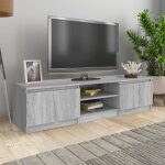 Yap meuble tv sonoma gris 140x40x355 cm bois ding�nierie r01