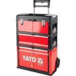 Caisse � outils - yato - yt - caisse � outils datelier - 3 compartiments - acier - rouge