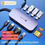 Yhemi mc811 hub 11 in 1 type - c hubaudio interface / usb3. 0 / usb2. 0 / pd / hdmi / vga / gigabit lan ...