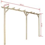 Pergola de jardin en bois - vingvo - 400 x 40 x 205 cm - vert - r�sistance � la pourriture - facile � ...