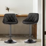 Yipeema. 2pcs tabouret de bar en velours r�tro chaise de cuisine hauteur r�glable h: 84. 5 * 105cm.