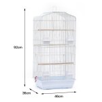 Cage � oiseaux yipeema - blanc - 46 * 36 * 92 cm - perchoir en fil - portable