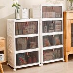 Yipeema. 64 * 28 * 39 cm - bac de rangement rabattable pliable � 3 couches avec roulettes - plastique ...