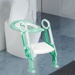 Yipeema. abattant wc enfant r�glable en hauteur pliable blanc + vert clair.