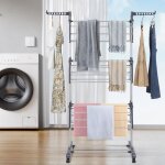 Yipeema. s�choir � linge �tendage sur roulettes3 �tages ailes lat�rales pliable 75 * 64 * 170 cm.