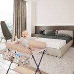 Yipeema. table � langer pliable transportable 2 en 1 r�glage de hauteur - avec rangement - ceinture de ...