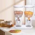 Distributeur de c�r�ales - homewell - lot de 2 pi�ces - blanc - 345 * 20 * 35cm