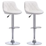 Yiyi. lot de 2 tabourets de bar confortables en blanc hauteur r�glable charge maximale : 120 kg 46 * ...