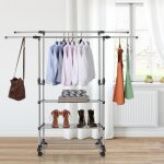 Yiyi. �tendoir � linge r�tractable int�rieur et ext�rieur penderie mobile 78 * 42 * (70 - 150) cm.