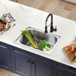 �vier cuisine - homewell - 1 bac - inox - 50 x 40 x 20 cm - galvanoplastie