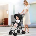 Yiyi. poussette 4 roues adapt�e aux 0 - 4 ans pliage rapide noir.