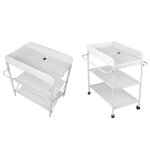 Yiyi. table � langer portable plan � langer en m�tal avec 2 �tag�res de rangements 84 * 72 * 90cm.