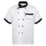Yizyif veste de chef cuisinier manches courtes homme femme uniforme de travail respirant m - xxl blanc ... Yizyif veste de chef cuisinier manches courtes homme femme uniforme de travail respirant m - xxl blanc ...