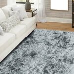 Tapis salon shaggy moderne gris clair 120x170