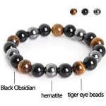 Yolistar 2pcs bracelet triple protection oeil de tigre