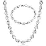 Yolistar chaine maille grain de caf homme collier et bracelet en acier inoxydable 11mm argent