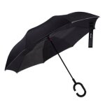 Yolistar parapluie inverse canne noir double couche mains libres poigne c anti uv anti - vent anti - ...