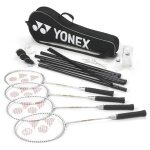 Yonex set de badminton 4 joueurs acier / nylon noir 15 pièces Yonex set de badminton 4 joueurs acier / nylon noir 15 pièces