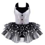 Yoojia enfant fille robe danse classique justaucorps gym tutu danse moderne jazz paillette brillant costume ...