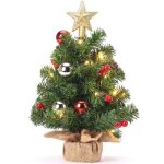 Yorbay sapin de nol artificiel mini 40 cm petit sapin de nol de table led 2. 8m guirlandes lumineuses ...