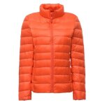 Doudoune légère femme col montant duvet de canard - orange - youycai Doudoune légère femme col montant duvet de canard - orange - youycai