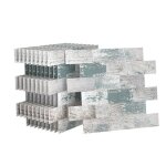 Panneaux muraux autocollants - yrhome - mod�le i - pvc - 10 pcs - imitation carrelage gris