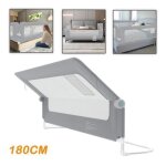 Yrhome 180cm barri�re de lit pliable s�curit� enfant r�glable en hauteur pliable � 180 degr�s gris