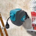 Enrouleur de cbles lectriques - yrhome - 20m - automatique - support mural 180 - protection surchauffe ...