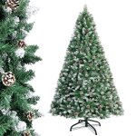 Sapin de no�l - yrhome - 210cm - pvc artificiel - pr� - d�cor� avec pommes de pin - style scandinave ...