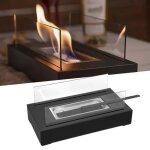 Yrhome chemine thanol de table 35x18x14. 5 cm en acier inoxydable 2 panneaux en verre pole biothanol ...