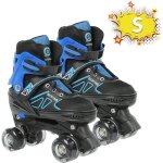 Yuegmes roller patin quad taille rglable pour enfant patins  roulettes bleunoir
