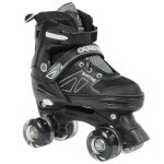 Yuegmes roller patin quad taille rglable pour enfant patins  roulettes noir