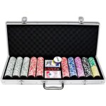 Yuenfong aluminium mallette de poker 500 jetons texas holdem poker avec 2 plateaux de poker et 5 ds ...