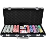 Yuenfong aluminium mallette de poker 500 jetons texas holdem poker avec 2 plateaux de poker et 5 ds ...
